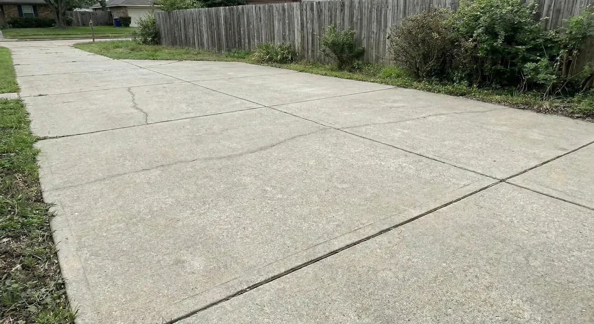Clean driveway after professional pressure washing